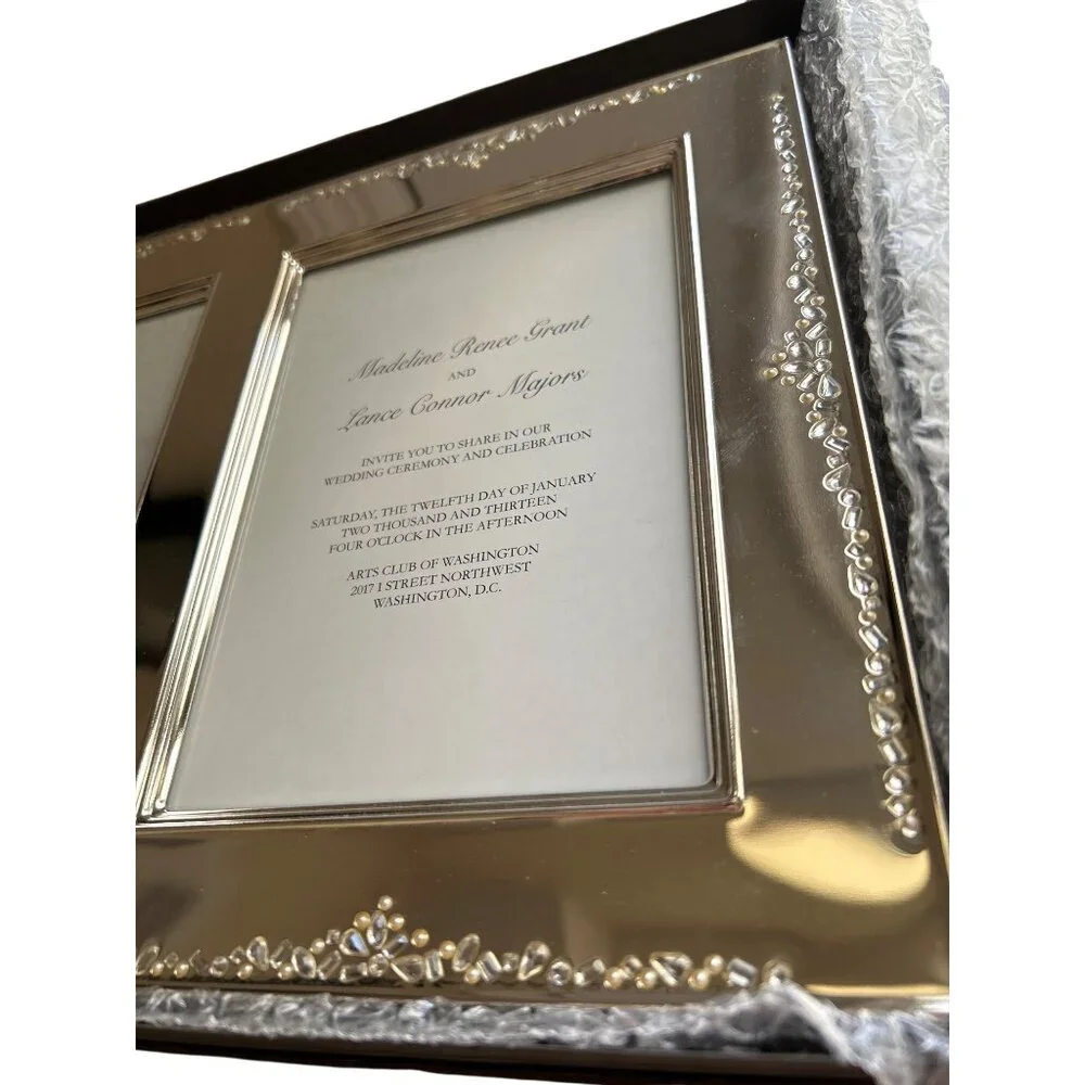 Monique Lhuillier For Royal Doulton Silver-Plated 5x7 Double Photo Frame